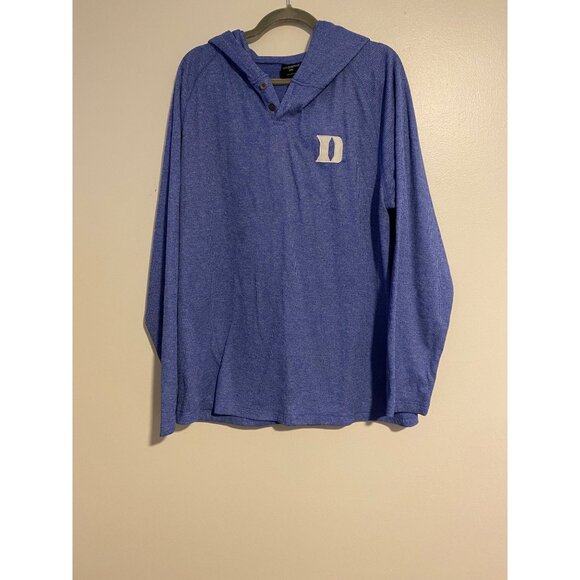 Colosseum Mens XXL Blue Hooded Long Sleeve Waffle Knit Pullover Casual Logo - Picture 1 of 6
